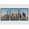 "Trio Manhattan - paisagens urbanas II" Conjunto de quadros decorativos