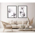 "Flores raio x" Conjunto de quadros decorativos