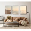 "Trio Mar tons nudes" Conjunto de quadros decorativos
