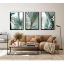 "Trio palmeira natural" Conjunto de quadros decorativos