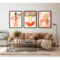 "Trio de elementos em tom terra" Conjunto de quadros decorativos