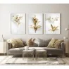 "Trio flores de ouro" Conjunto de quadros decorativos
