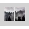 "Nevoeiro na floresta" Conjunto de quadros decorativos