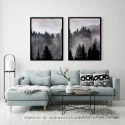 "Nevoeiro na floresta" Conjunto de quadros decorativos