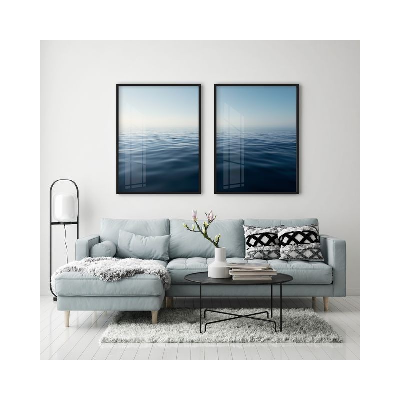 "Mar Calmo azul" Conjunto de quadros decorativos