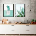"Abacaxi verde" Conjunto de quadros decorativos