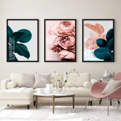 "Trio floral" Conjunto de quadros decorativos