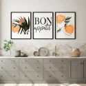 "Trio Bon Appetit" Conjunto de quadros decorativos
