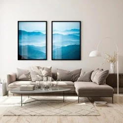 "Montanhas azuis" Conjunto de quadros decorativos