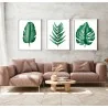 "Trio folhas verdes" Conjunto de quadros decorativos