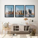 "Trio Manhattan - paisagens urbanas II" Conjunto de quadros decorativos