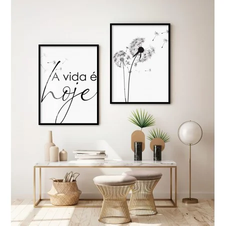 "A vida é Hoje" Conjunto de quadros decorativos