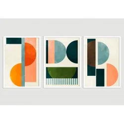 "Trio abstrato artístico" Conjunto de quadros decorativos