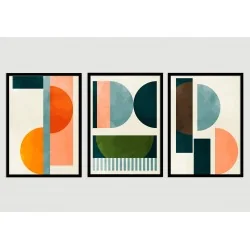 "Trio abstrato artístico" Conjunto de quadros decorativos