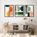 "Trio abstrato artístico" Conjunto de quadros decorativos