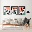 "Abstrato floral II" Conjunto de quadros decorativos