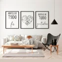 "Antes de tudo fé" Conjunto de quadros decorativos
