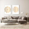 "Dupla Mandalas Branco II" Conjunto de quadros decorativos