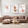 "Trio flores rosê gold" Conjunto de quadros decorativos