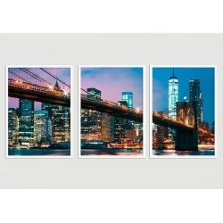 "Cores de New York" Conjunto de quadros decorativos