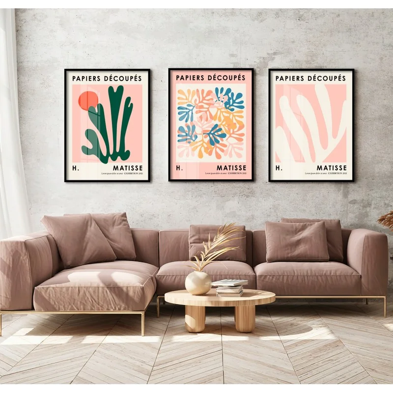 "Trio Matisse" Conjunto de quadros decorativos