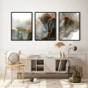 "Marmorizado com fios de ouro" Conjunto de quadros decorativos