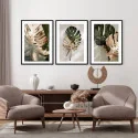"Costelas de adão detalhes dourados" Conjunto de quadros decorativos