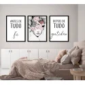 "Antes de tudo fé III" Conjunto de quadros decorativos