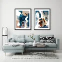 "Arte abstrata azul" Conjunto de quadros decorativos