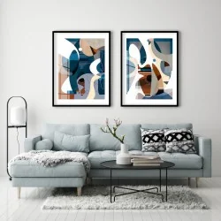"Arte abstrata azul" Conjunto de quadros...