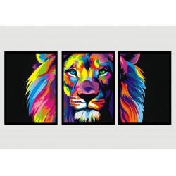 "Trio leão de Judá" Conjunto de quadros decorativos