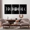 "Conjunto Fases da Lua" Conjunto de quadros decorativos