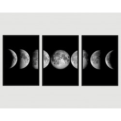 "Conjunto Fases da Lua" Conjunto de quadros decorativos
