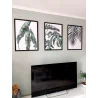 "Trio de folhas em aquarela" Conjunto de quadros decorativos