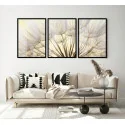 "Trio dente de leão Clean" Conjunto de quadros decorativos
