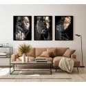 "Trio Mulher negra dourado" Conjunto de quadros decorativos