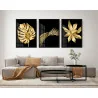 "Folhas douradas trio" Conjunto de quadros decorativos