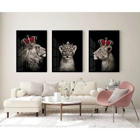 "Família real leão/ leão rei" Conjunto de quadros decorativos