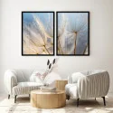 "Dente de leão tons azul" Conjunto de quadros decorativos