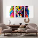 "Trio leão de Judá branco" Conjunto de quadros decorativos