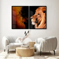 "Leão de Judá e Jesus" Conjunto de quadros...
