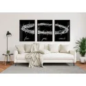 "Foi por você - preto" Conjunto de quadros decorativos