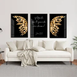 "Salmos, asas de borboleta" Conjunto de quadros decorativos