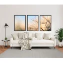 "Trio dente de leão tons naturais" Conjunto de quadros decorativos