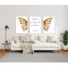 "Salmos, asas de borboleta branco" Conjunto de quadros decorativos
