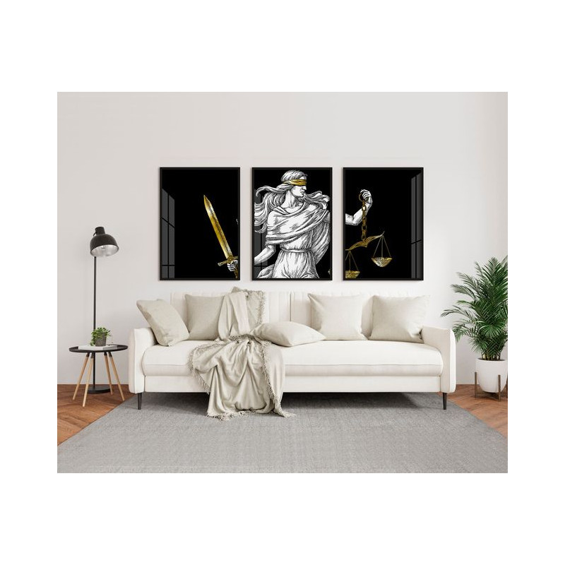 "Deusa da Justiça Themis - Direito" Conjunto de quadros decorativos