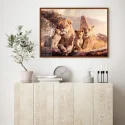 "Família leão" Quadro de decoração