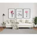 "Não é sorte, é Deus - floral" Conjunto de quadros decorativos