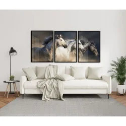 "Trio quadros Cavalos" Conjunto de quadros...