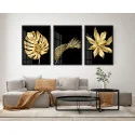 "Folhas douradas trio" Quadros decorativos